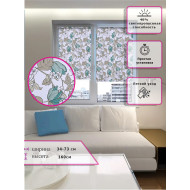 Ролл-шторы Узор цветы Голубой/зеленый (Арт. 601-013)