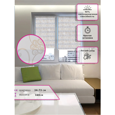 Ролл-шторы День-ночь (Зебра) С золотым узором  (Арт. 1342-002)