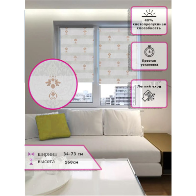 Ролл-шторы День-ночь (Зебра) Узор коричневый   (Арт. 2405-011)