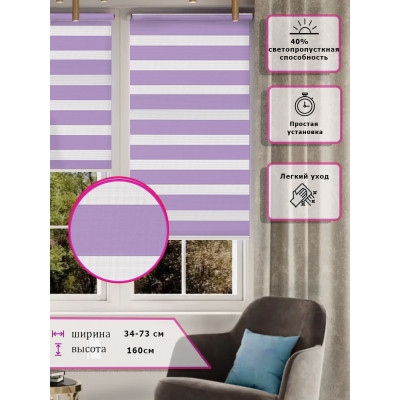 Ролл-шторы День-ночь (Зебра) Фиолетовые  (Арт. 616-008)
