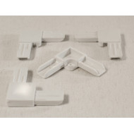 Уголки для наружного профиля москитной сетки (белый пластик)