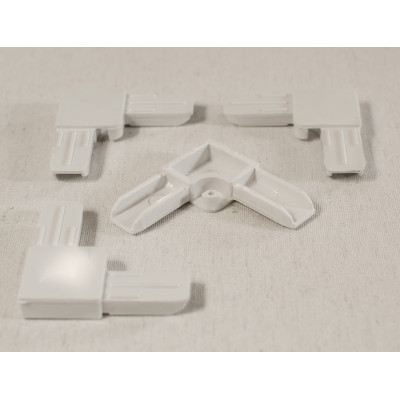 Уголки для наружного профиля москитной сетки (белый, пластик)