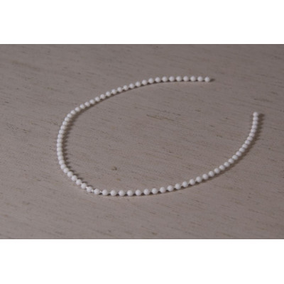 Цепь управления тонкая - 3,2 мм для ролл штор, белая (пластик)